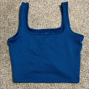 Hollister Blue Ribbed Crop Top